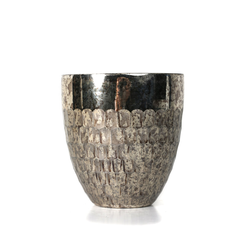 Louca Handmade Glass Table Vase, 6" H x 5.5" W x 5.5" D
