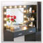 46.4" Vanity Desk with Mirror and Lights, 2 Large Drawers and Large Vertical Organizer