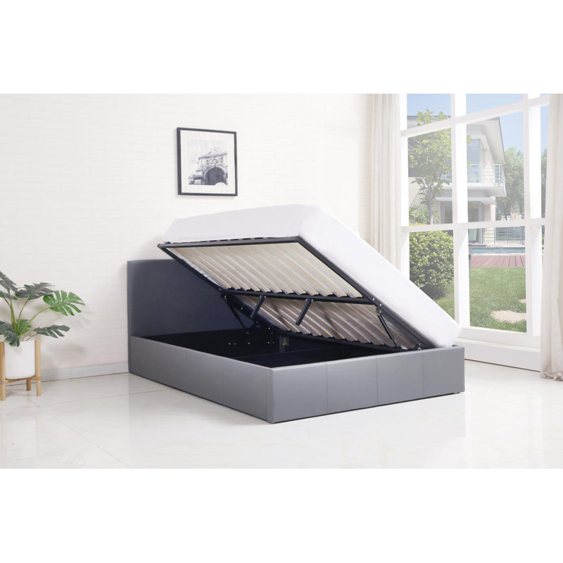Violetta Upholstered Ottoman Storage Bed, Double (4'6), Grey