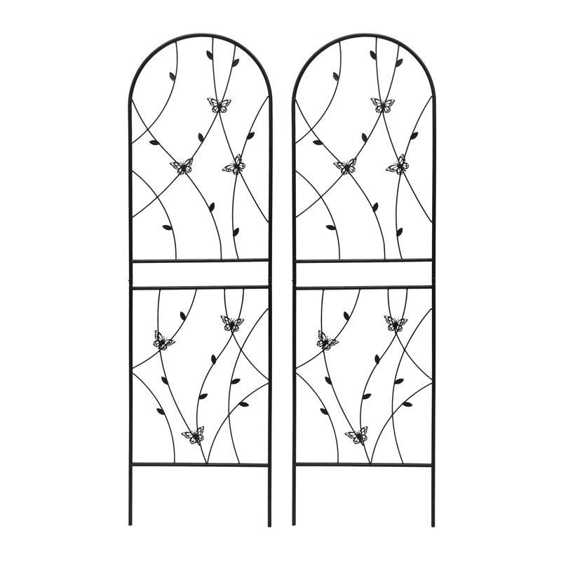 2 Pack Metal Garden Trellis 71" X 19.7" Rustproof Trellis For Climbing Plants Outdoor Flower Support Black