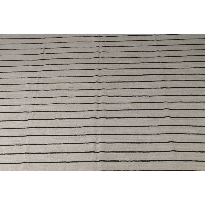 Tapis turc rayé en laine Nomad Kilim 10 x 13