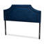 Tête de lit tapissier en velours bleu marine Danann, H 56,22 po x l 61,32 po x P 2,32 po-1463390196-1463390185