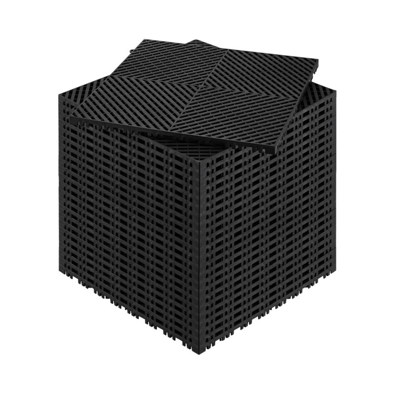 Tapis de drainage à emboîtement, matériau PP durable à coussin emboîtable modulaire, tapis de drainage épissables, carrelage de drainage et tapis de douche antidérapant, pour le garage, le jardin, la cuisine et l'extérieur