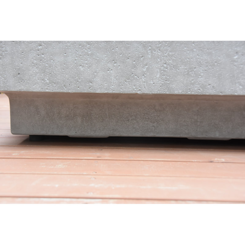 Light Gray Concrete Rectangular Outdoor Fire Pit Table