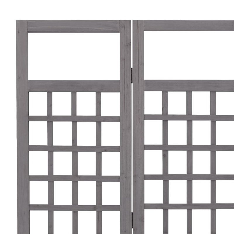 Lhrizi 242.5cm W x 180cm H Solid Wood Folding Room Divider, Grey, 6