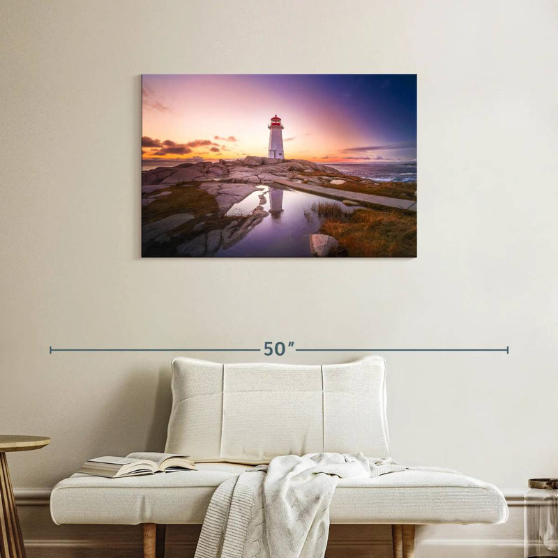 Peggys point lighthouse sunset Aletra, H 24 po x l 36 po
