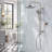Two Functions Wall Mounted Bathroom Shower Faucet with Handheld Matte Black-129577857