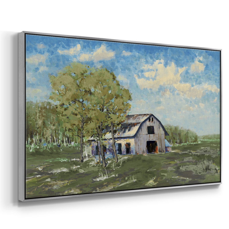Autumn Barn V30, reproduction d'art sur toile, H 37 po x l 25 po x P 2 po, Argent