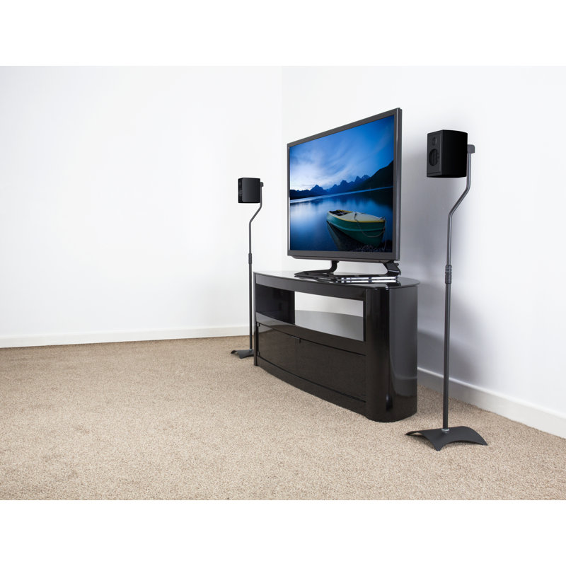 42.2'' Adjustable Height Speaker Stand, Black