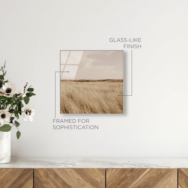 Golden Nature Print by Oliver Gal, Silver Floater Frame, 17" H x 17" W