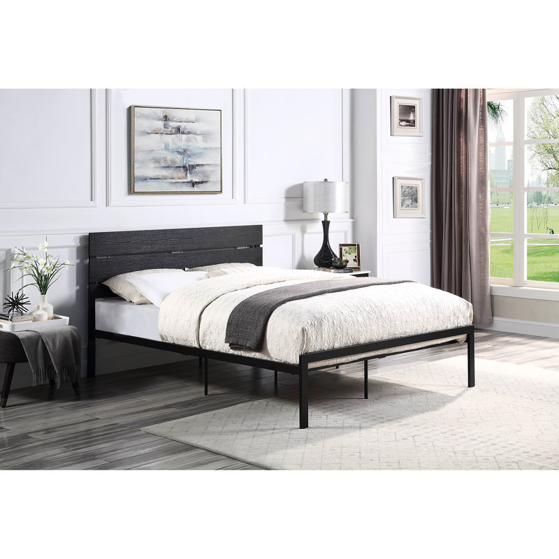 Tavraj Metal Platform Bed, Black, Twin
