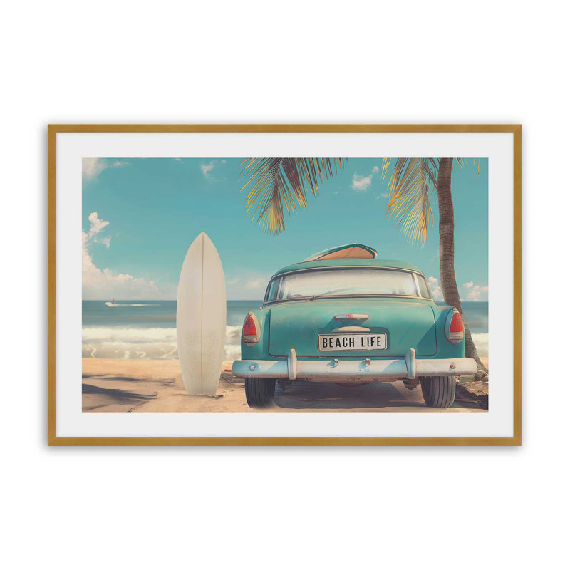 «Endless Coastline», reproduction d'art, Or poli, H 9,25 po x l 11,25 po