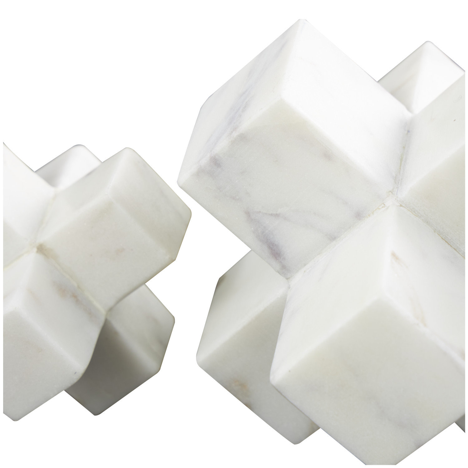 Ethie Genuine Marble Sculpture, 6" H x 6" W x 6" D, White
