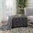 Ottoman, Modern Glam Velvet Button-Tufted Square, 29x29x18.25 Inch | Velvet | Grey-68904261