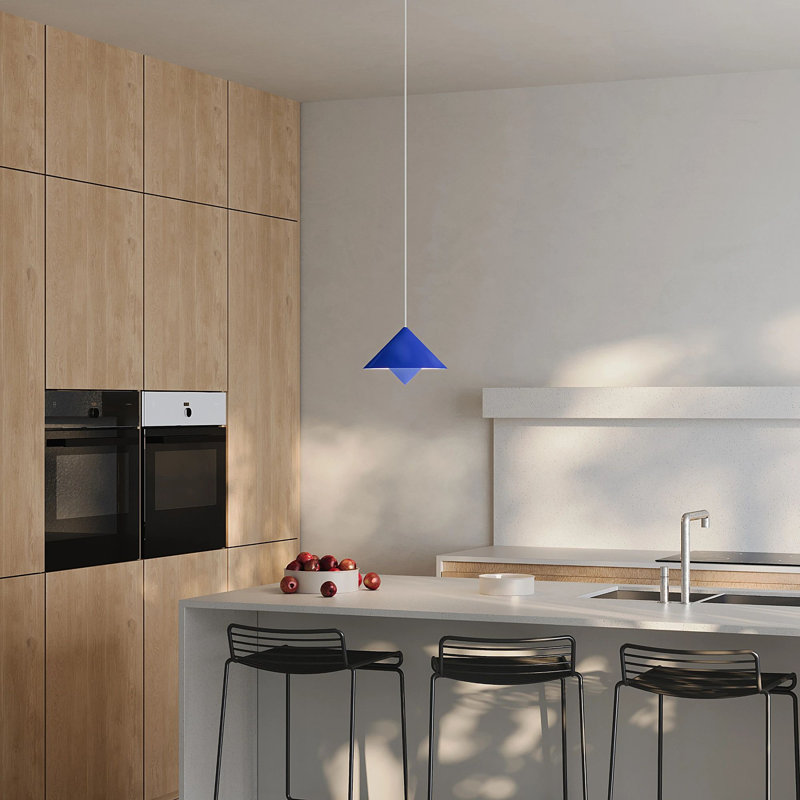 Jai Pendant Light, 11'' H x 9.84'' W x 9.84'' D, White, Cobalt