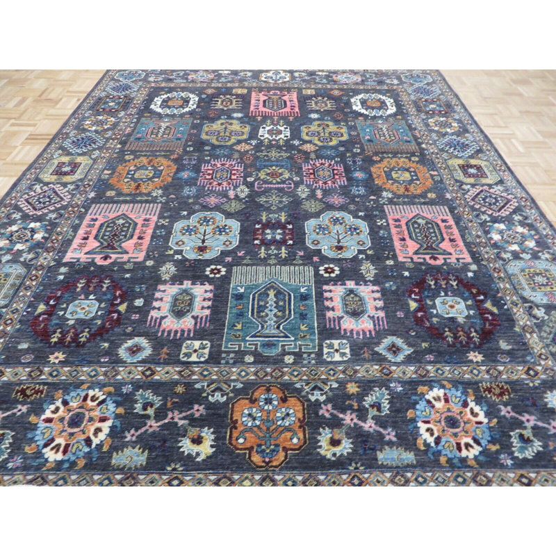 Tapis unique bleu clair de 8 pi x 9 pi 8 po
