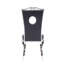Ensemble de 2 chaises d'appoint en cuir synthétique noir Cyren et acier inoxydable