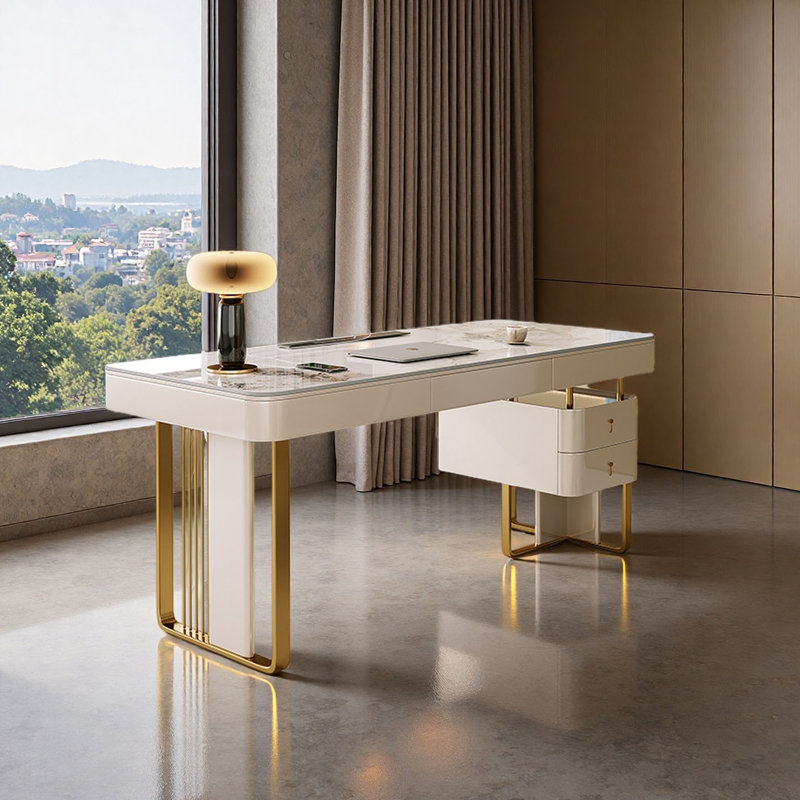 Bureau en porcelaine de luxe Modern Light, H 29,5 po x l 63 po x P 27,6 po