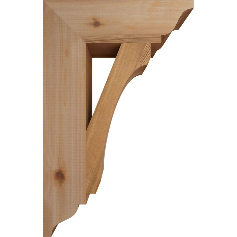 Support en bois rustique traditionnel BKTLEC01, Cèdre rouge de l'Ouest (lisse), H 22 po x l 3,5 po x P 14 po