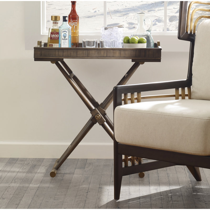 Caribe Solid Wood End Table, Mink Gray