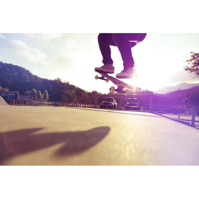 Skateboarder Doing A Trick - Wrapped Canvas Print, 30cm H x 46cm W