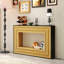 Console Modern Contrast moderne avec structure en bois stratifié et plateau noir