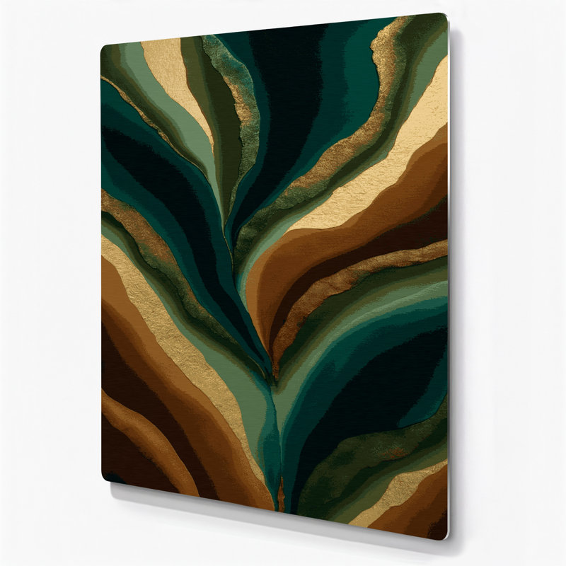 Art mural abstrait en métal vert 62