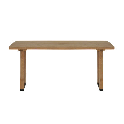Table de salle à manger rectangulaire de 63 po en frêne, compacte pour les sièges 4 à 6, facile à nettoyer et à gratter, configuration simple, table de cendres rétro pour les pièces, conception imperméable, installation sans effort, zones