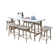 7 Pc. Antique Wash Eucalyptus Counter Height Set With Rope Stools