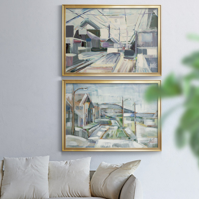 Pointed Out - Ensemble de 2 reproductions de cadres photo, H 30,5 po x l 42,5 po x P 1,5 po, Toile encadrée dorée