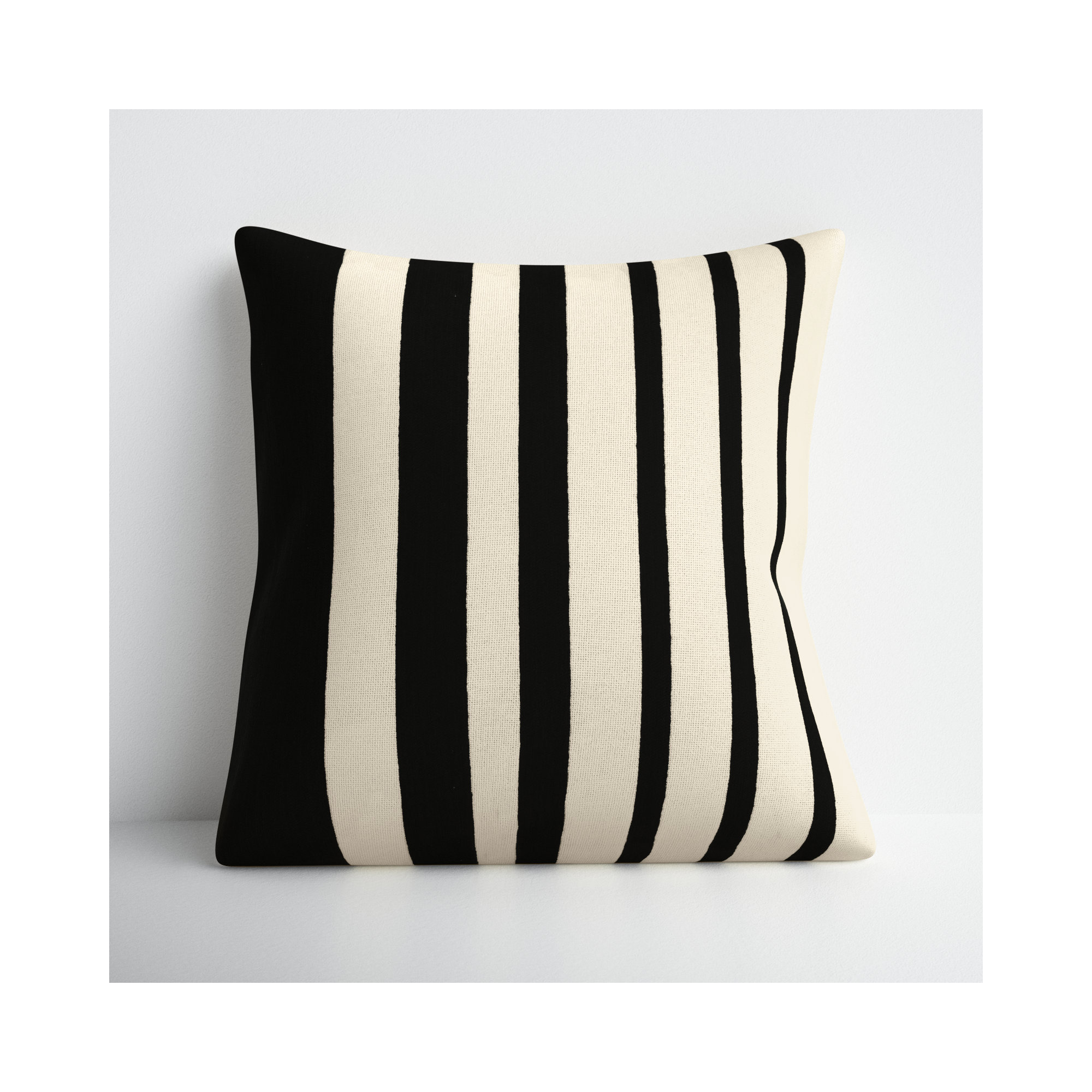 Karka Embroidered Throw Pillow, Black/Natural