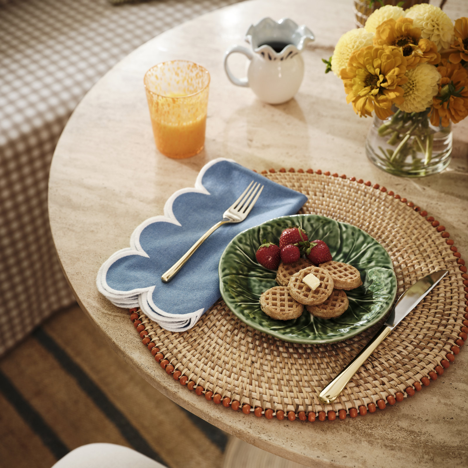 Iris Blue Ceramic Sugar and Creamer Set