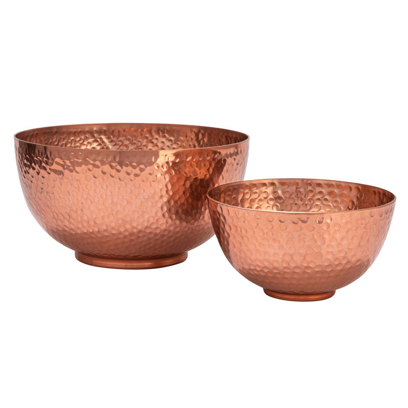 Ensemble de bols en métal 2 pièces Heslin, Cuivre
