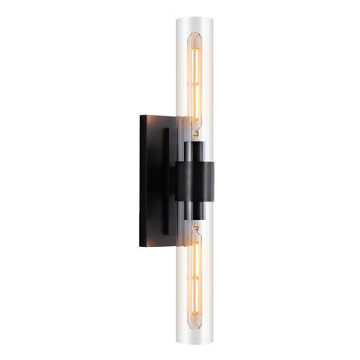 2-Light Dimmable Wallchiere Armed Wall Sconce with Clear Glass Shade