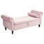 Banc repose-pieds rectangulaire en velours avec rangement et 1 coussin décoratif-1614445826