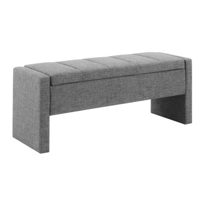 Upholstered Shoe Changing Bench With Storage In Dark Grey - Handy Adds Style To Living Room, Bedroom, Dorm