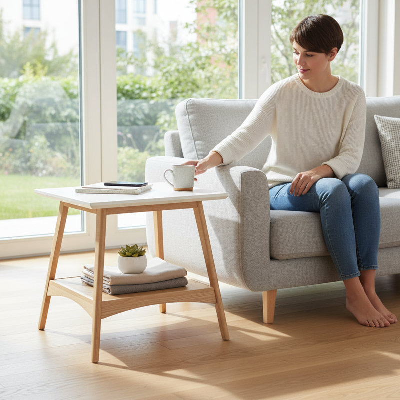 Table d'appoint décorative décorative pour le salon ou la chambre à coucher | Idée de cadeau, Chêne