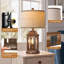 Ensemble de 2 lampes de table campagnardes rustiques de 24 po pour salon, ensemble de 2 lampes de chevet rétro à intensité variable-1348324835