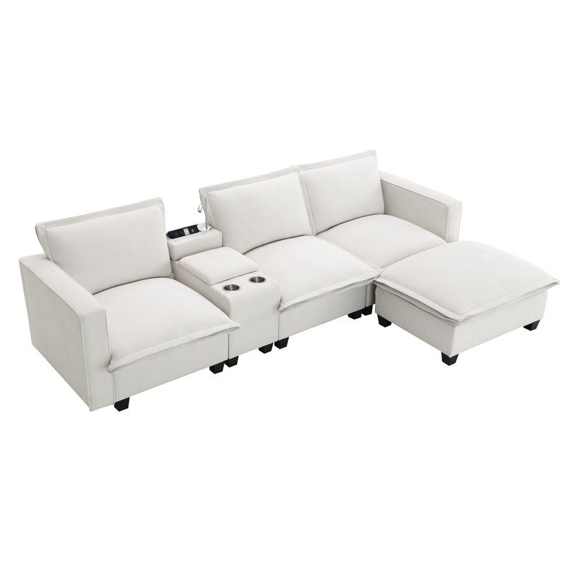 [VIDEO+NEW]109*57" Modern Sectional Cloud Sofa With Console