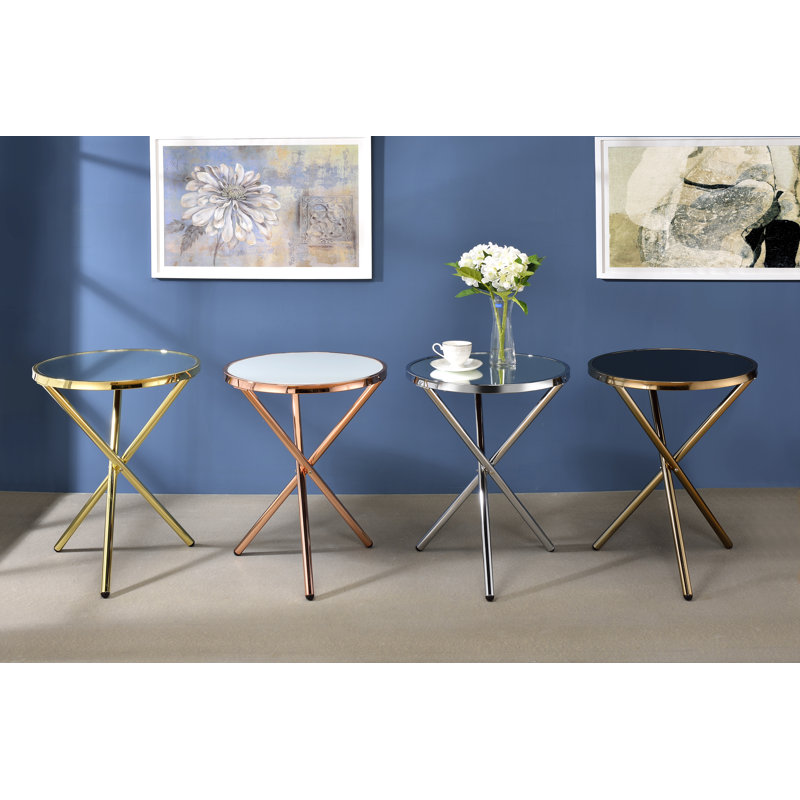 Compton Martin Glass Top End Table, Glass, Gold