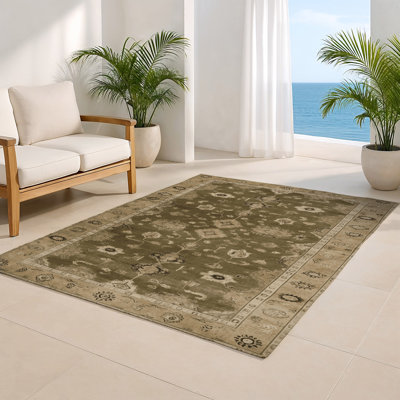Tapis intérieur et extérieur brun Overdyed