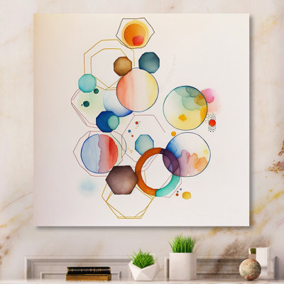 Multicolore circulaire abstrait II - décoration murale moderne en métal