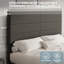 Grand lit plateforme tapissier avec tête de lit réglable, structure en tissu de lin et support à lattes de bois, conception silencieuse pour les chambres modernes-739561660-739561662