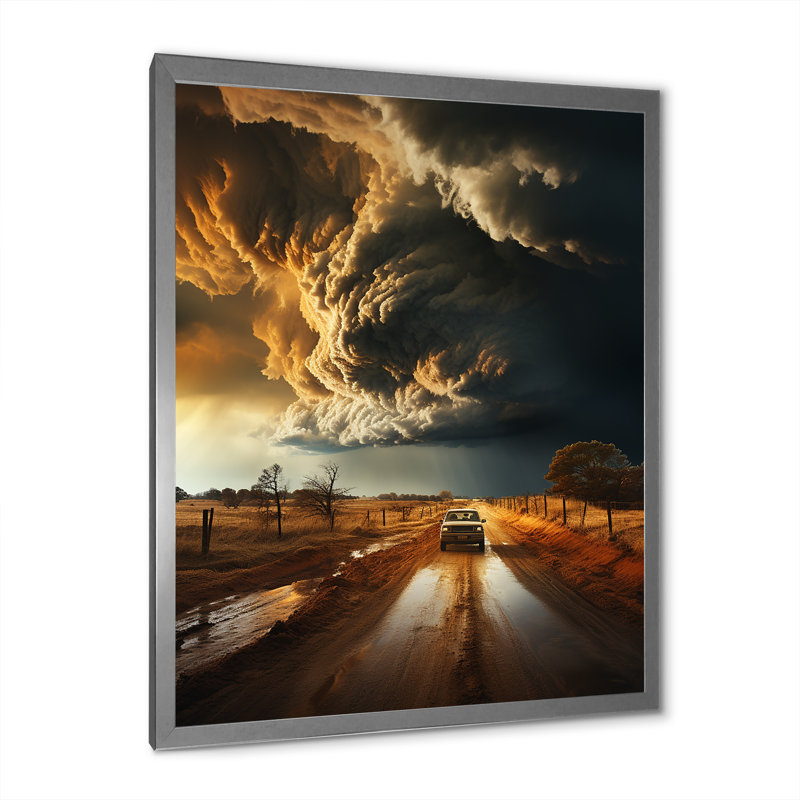 Tempête Baidland Rage Vortex I, H 40 po x l 30 po x P 1,5 po, Cadre photo argenté