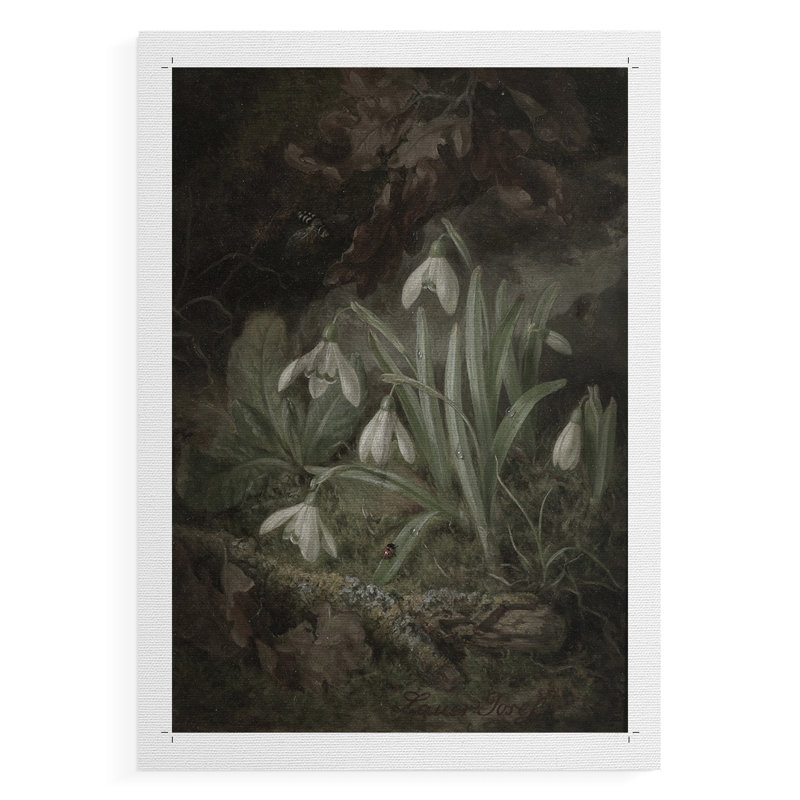 Imprimé floral rétro CL III - impression sur toile seulement - non encadrée, H 18 po x l 12 po