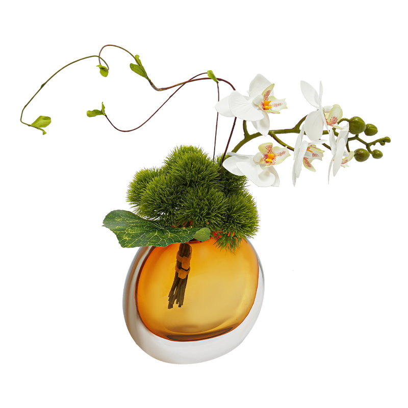 Arrangement de fleurs artificielles dans un vase, Bleu