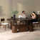 Transformer Table Extendable Round Dining Set - Table + Bench + 4 Chairs + Sideboard(Panel Storage Unit) - 2 To 10 People - Dark Walnut