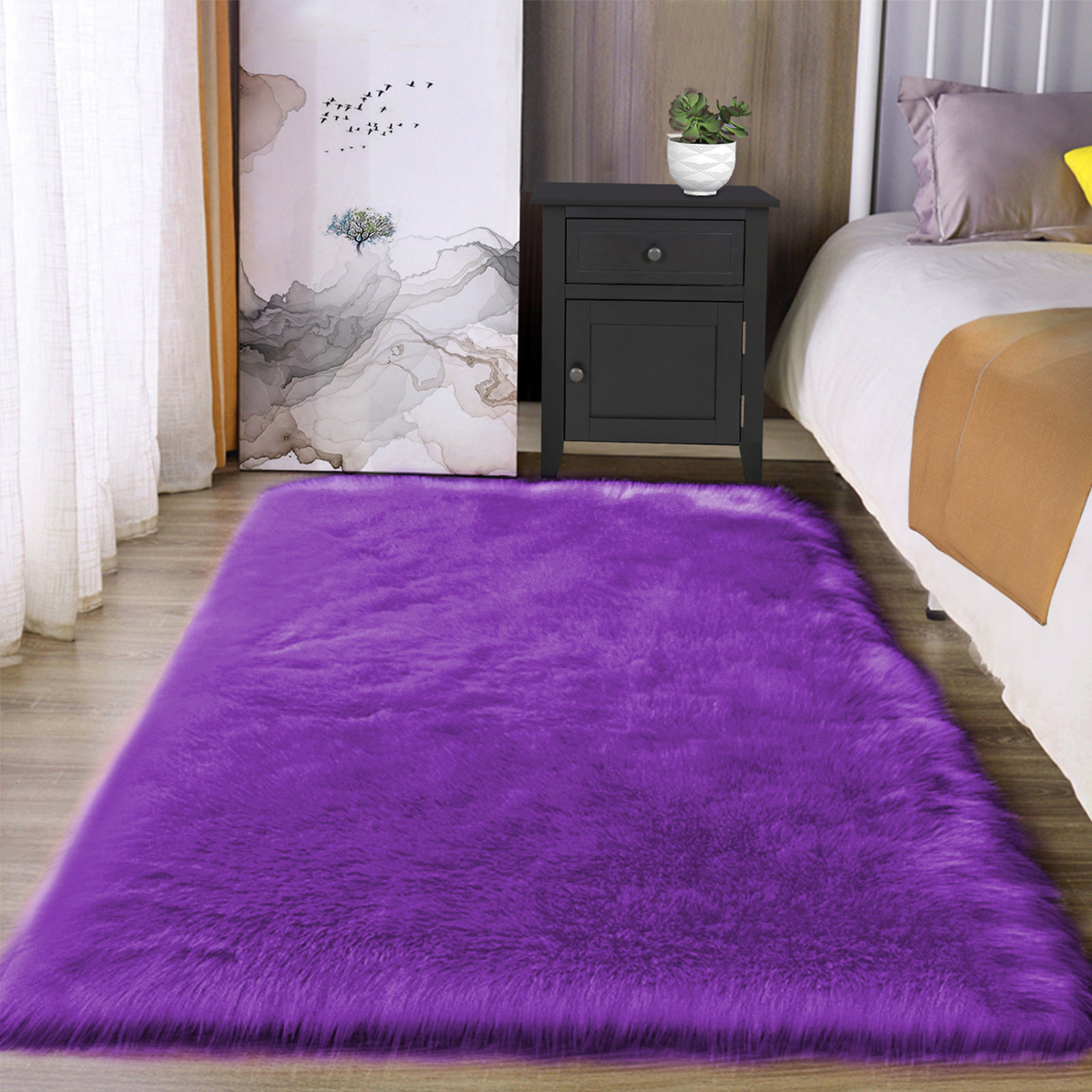 Purple Ripped Rug Mercer41 Rhonda Performance Purple Rug & Reviews | Wayfair