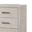 Grande commode Kexa, 6 tiroirs, bois massif gris clair, métal nickel