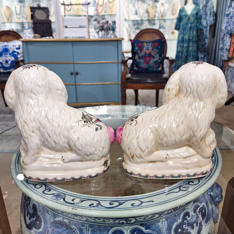 Porcelain Bunny Figurines Pair